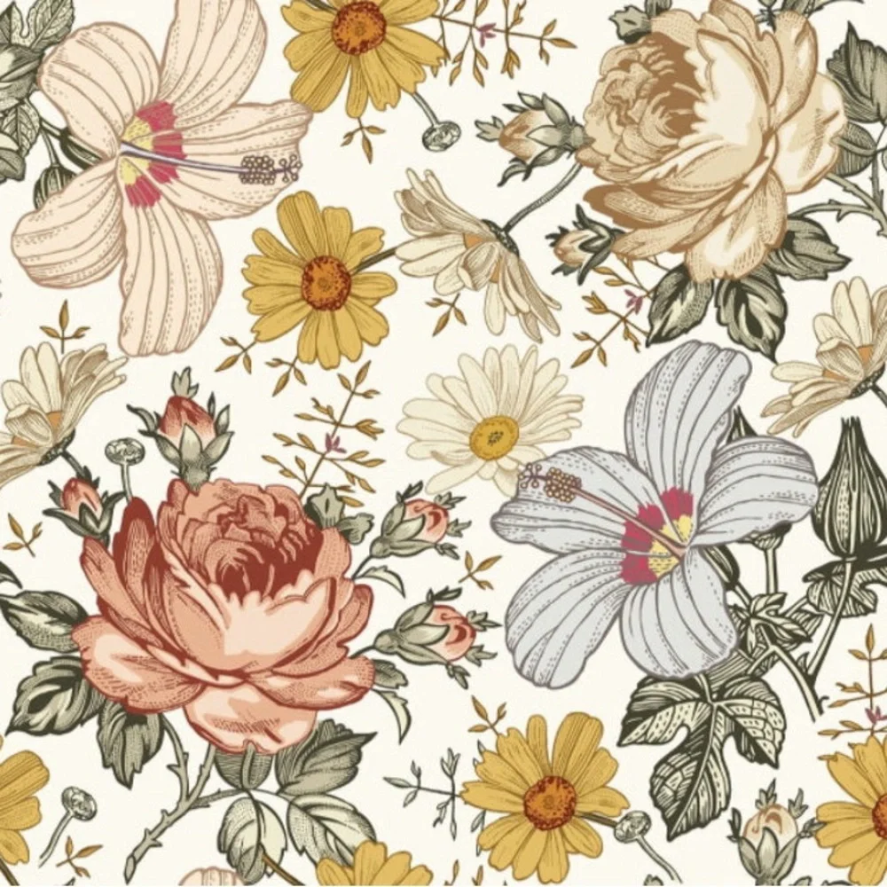 Vintage floral baby swaddle blanket